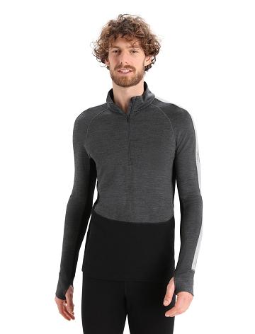 Jet Heather / Black Icebreaker 260 ZoneKnit™ Merino Long Sleeve Half Zip Men's Base Layers | AU 1325JPQJ